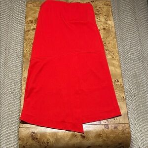 Tibi red strapless dress